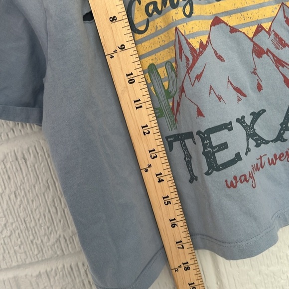 LOVE PEACE & LAZY DAYS WOMENS SUNSET CANYON TEXAS GRAPHIC CROP TEE - Picture 7 of 7